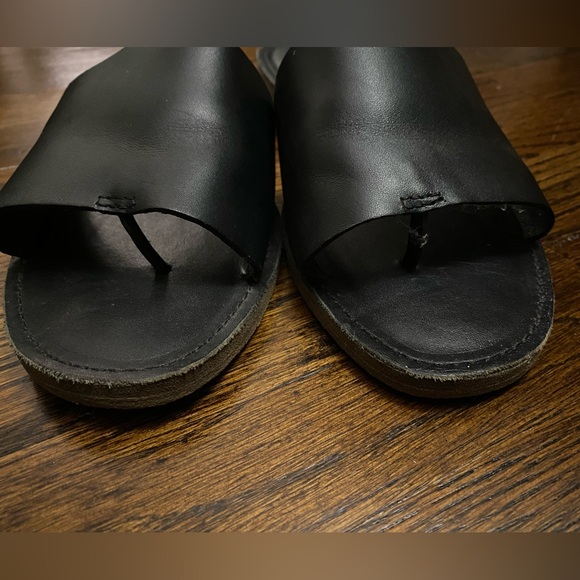 Madewell- Slide Sandal leather ‘The Boardwalk’ Post Slide size 10 women’s black - Picture 5 of 9